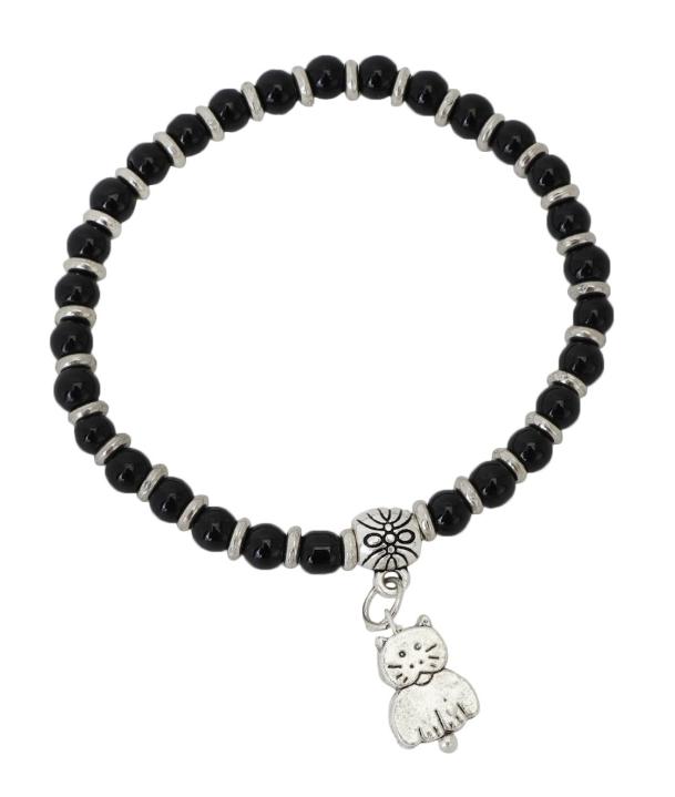 German silver Cat Black Bead Silver Plated Designer Jhumki Charm Nazaria Bracelet in Germany