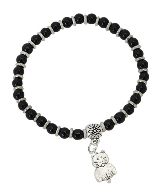 German silver Cat Black Bead Silver Plated Designer Jhumki Charm Nazaria Bracelet in Germany