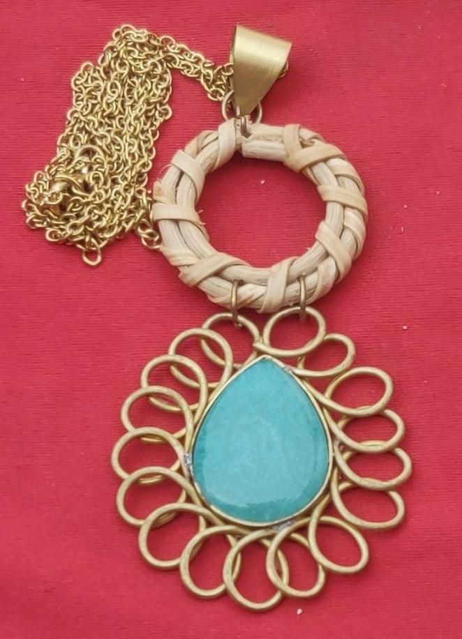 Brass Handmade Lightweight Stone Work Necklace in Berlin