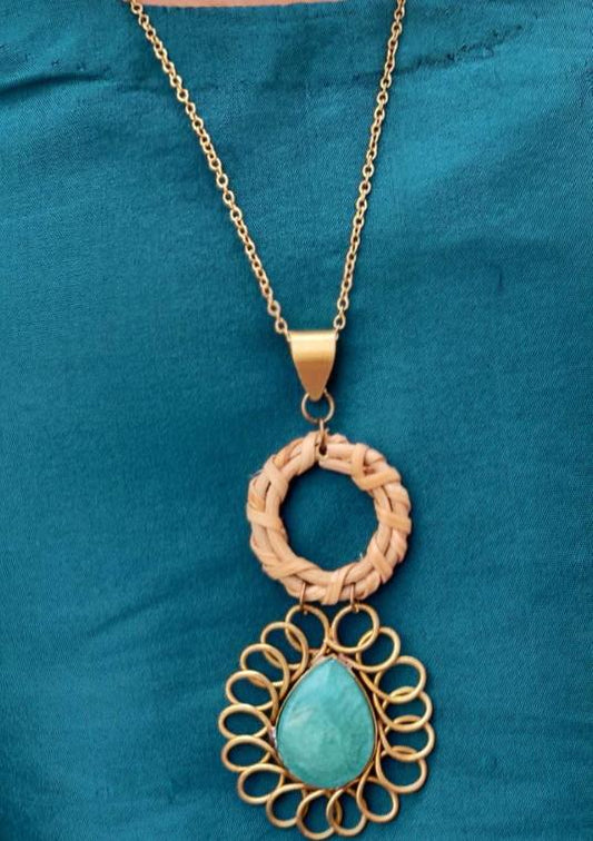 Brass Handmade Lightweight Stone Work Necklace in Berlin
