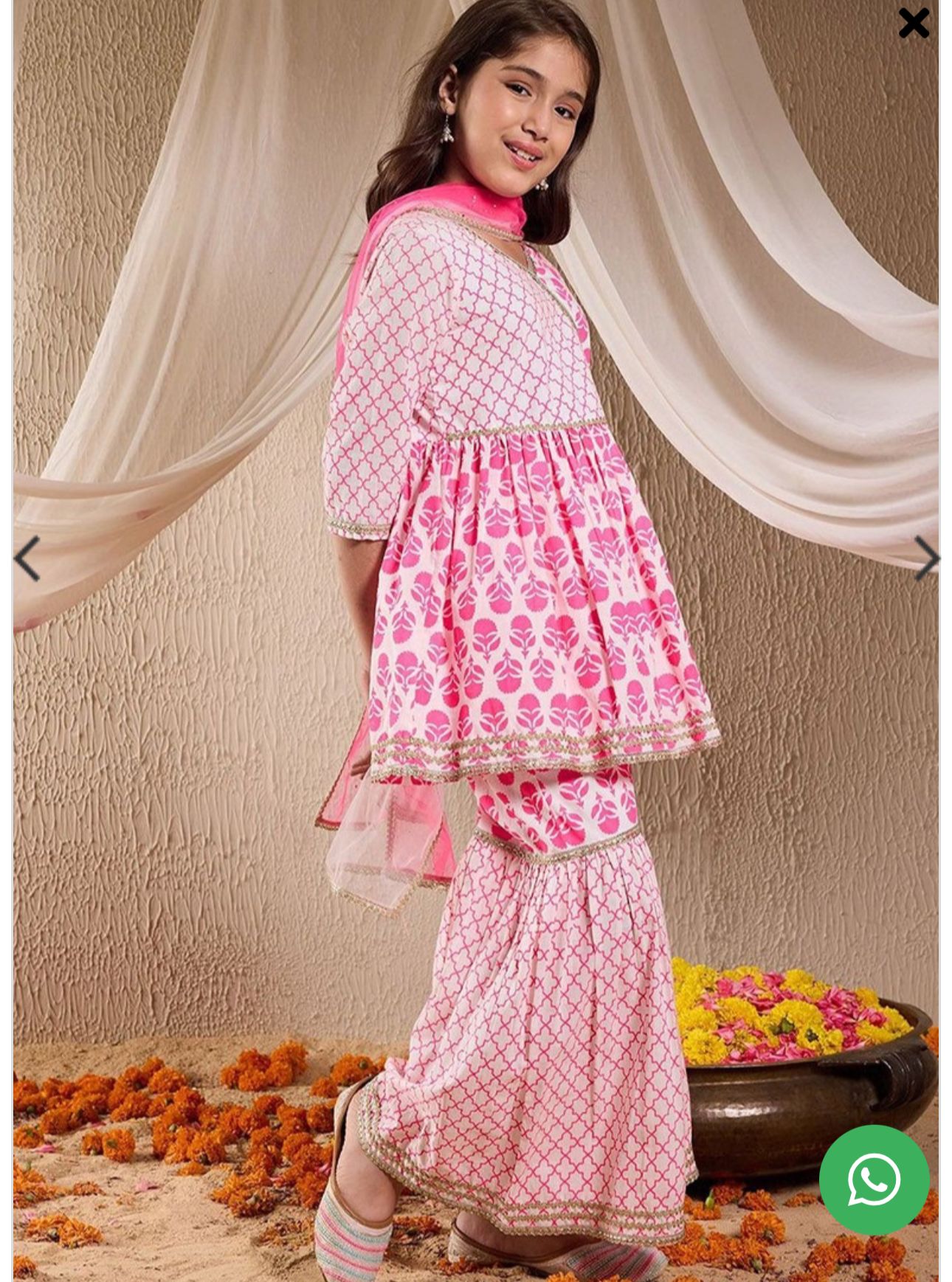 Girls Floral Print 3-Piece Kurta Suit Set