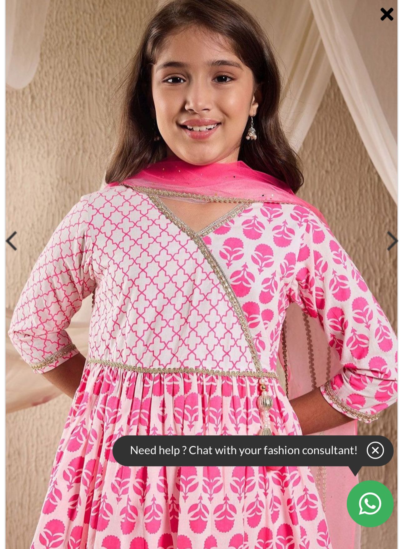 Girls Floral Print 3-Piece Kurta Suit Set