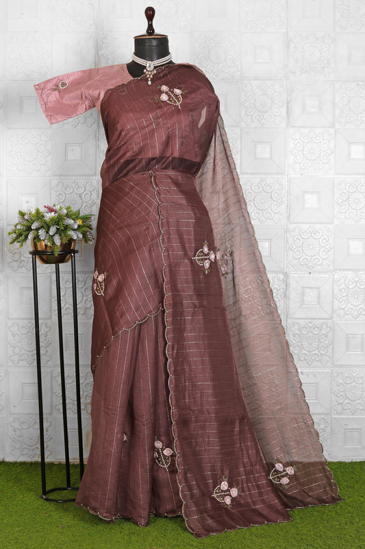 Embroidered Chiffon Saree in Berlin