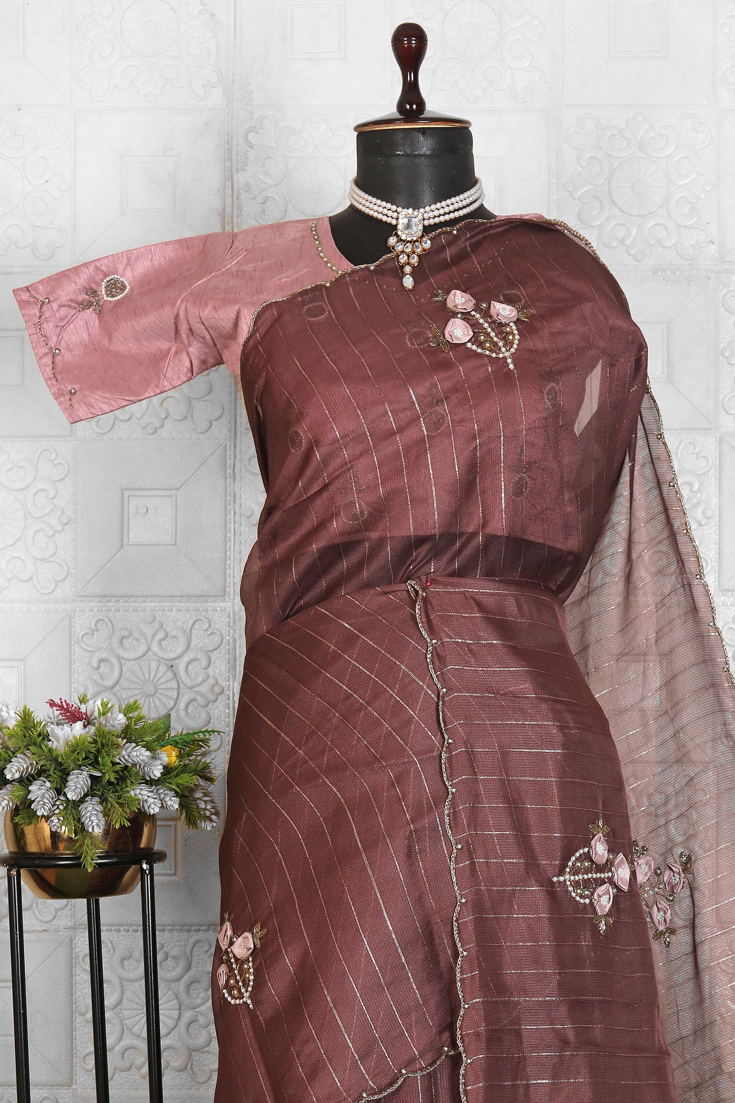 Embroidered Chiffon Saree in Berlin