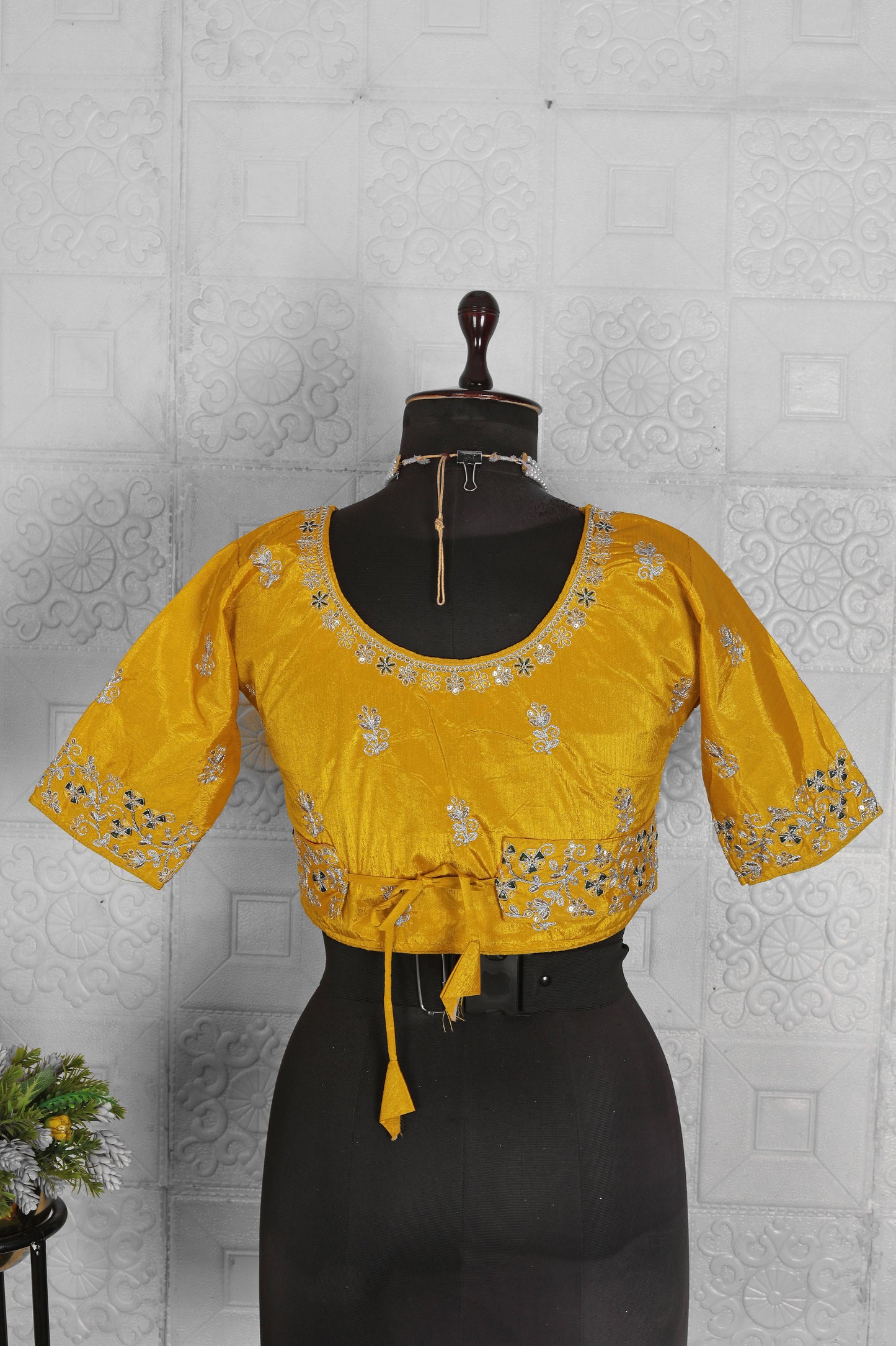 Yellow Chinnon Saree in Germany