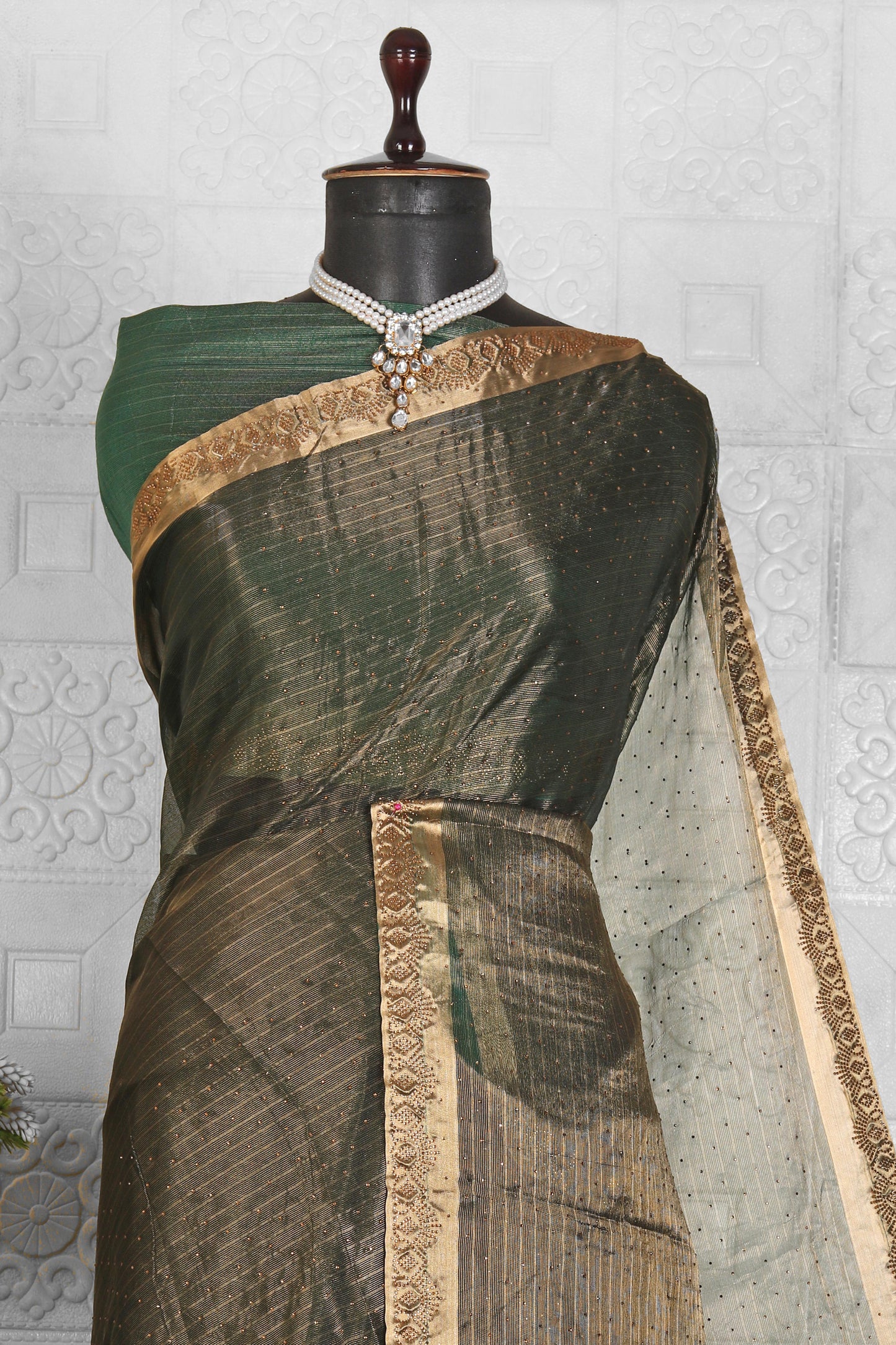 Chanderi Silk Saree with stitched blouse in Germany