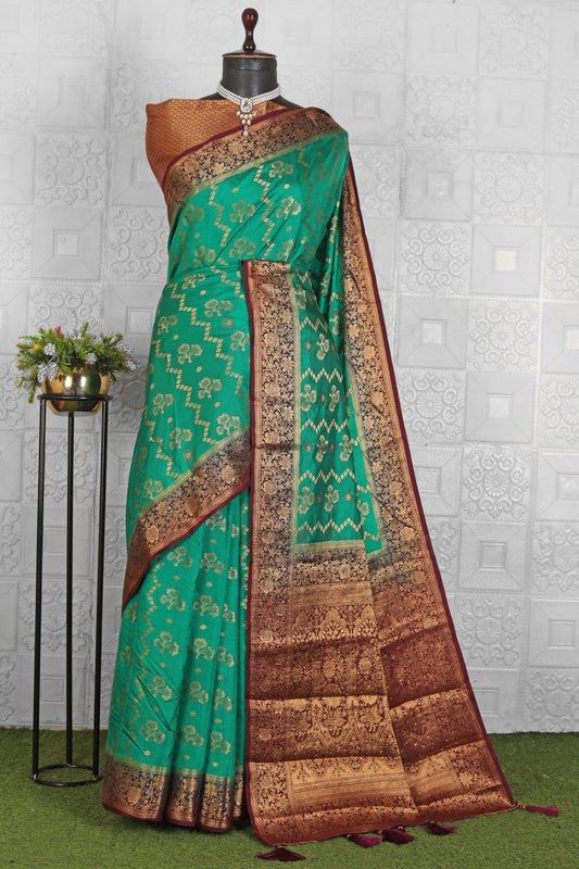 Chanderi Silk Saree with stitched blouse in Germany