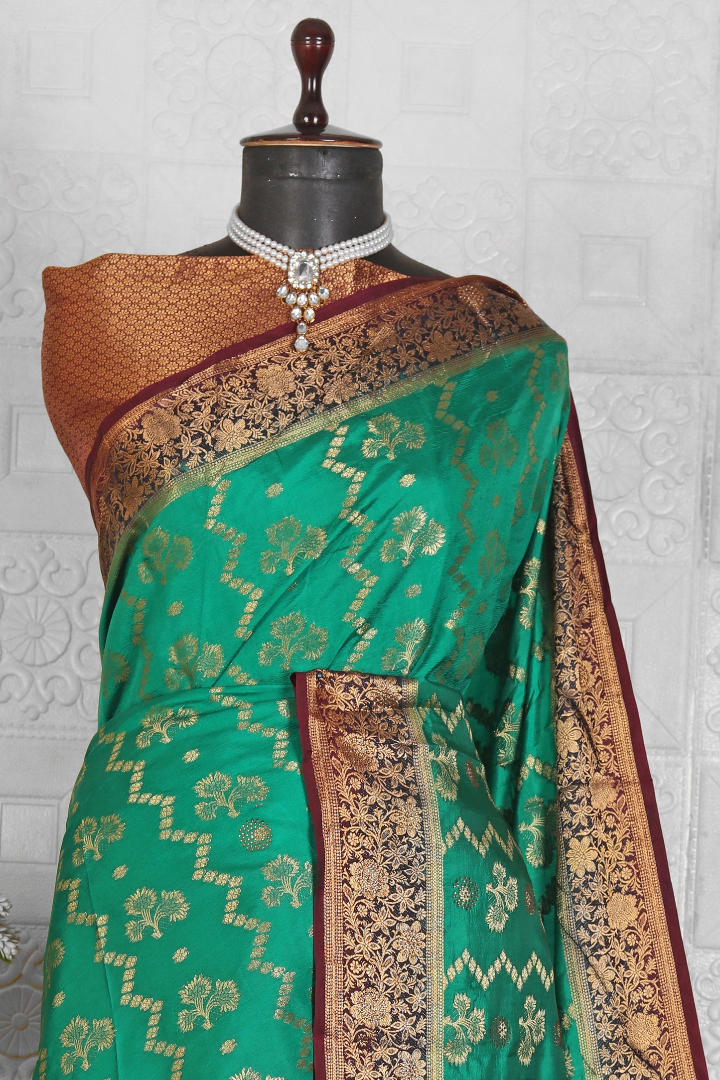Chanderi Silk Saree with stitched blouse in Germany