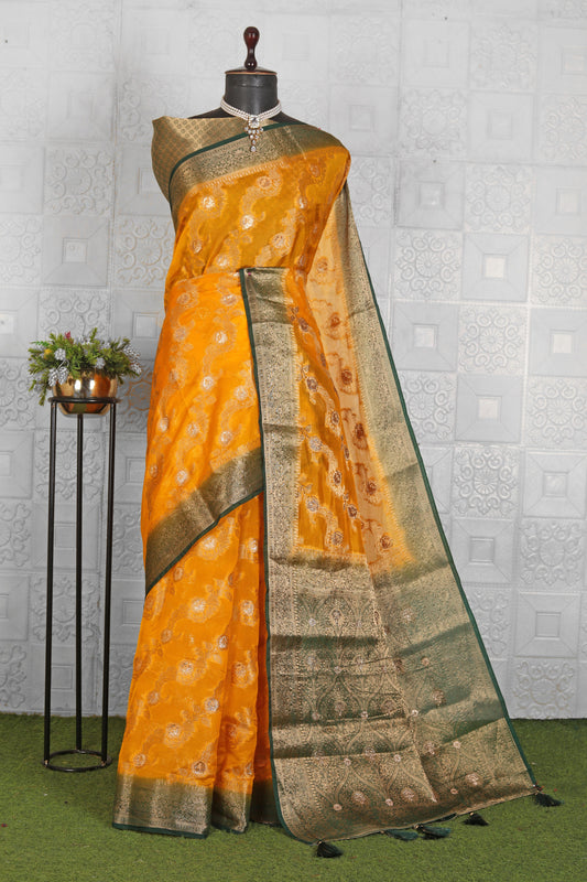 Chanderi Silk Saree with stitched blouse in Germany
