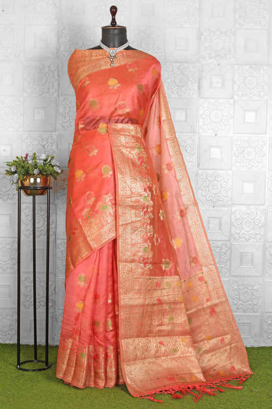Chanderi Silk Saree with stitched blouse in Germany