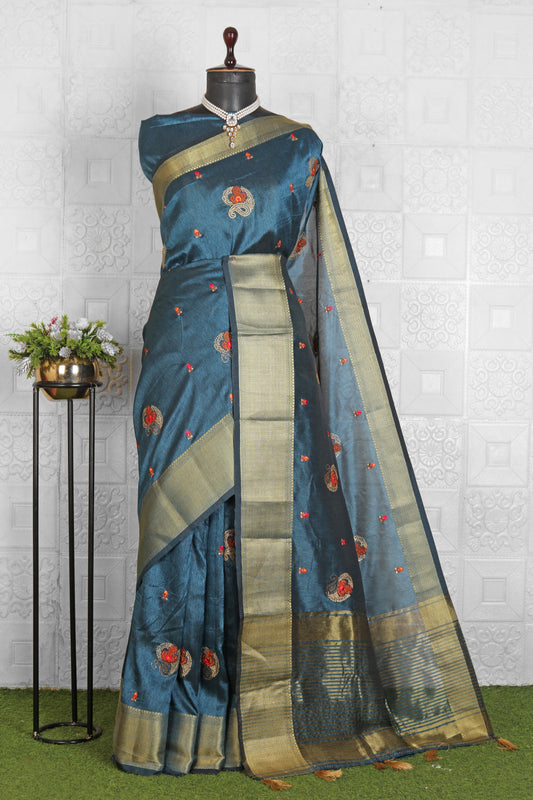 Chanderi Silk Saree with stitched blouse in Germany