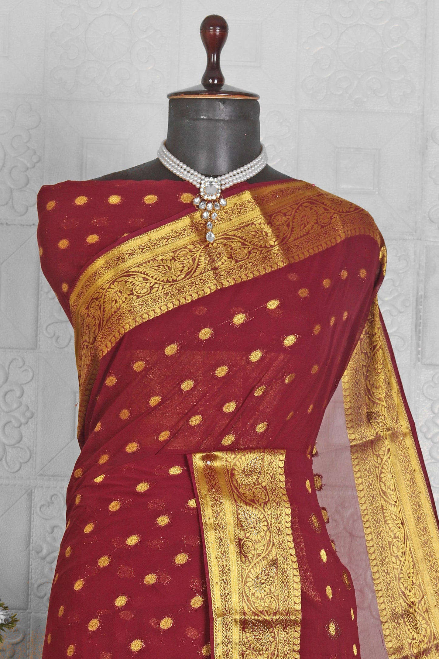 Chanderi Silk Saree with stitched blouse in Germany