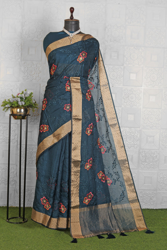 Beautiful Chanderi Silk Saree with stitched blouse in Berlin