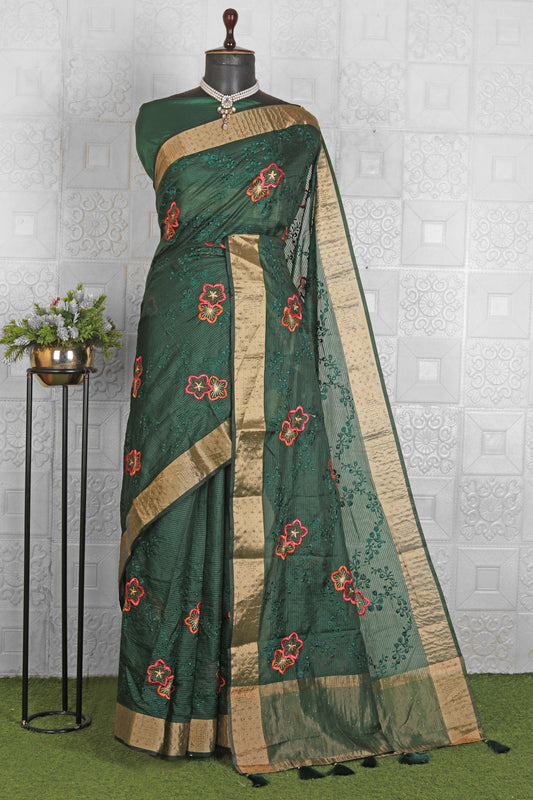 Chanderi Silk Saree with stitched blouse in Germany