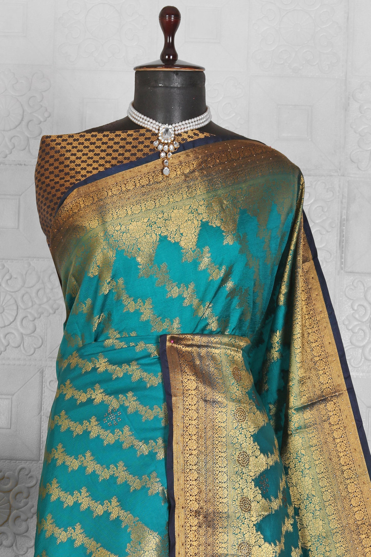 Chanderi Silk Saree with stitched blouse in Germany