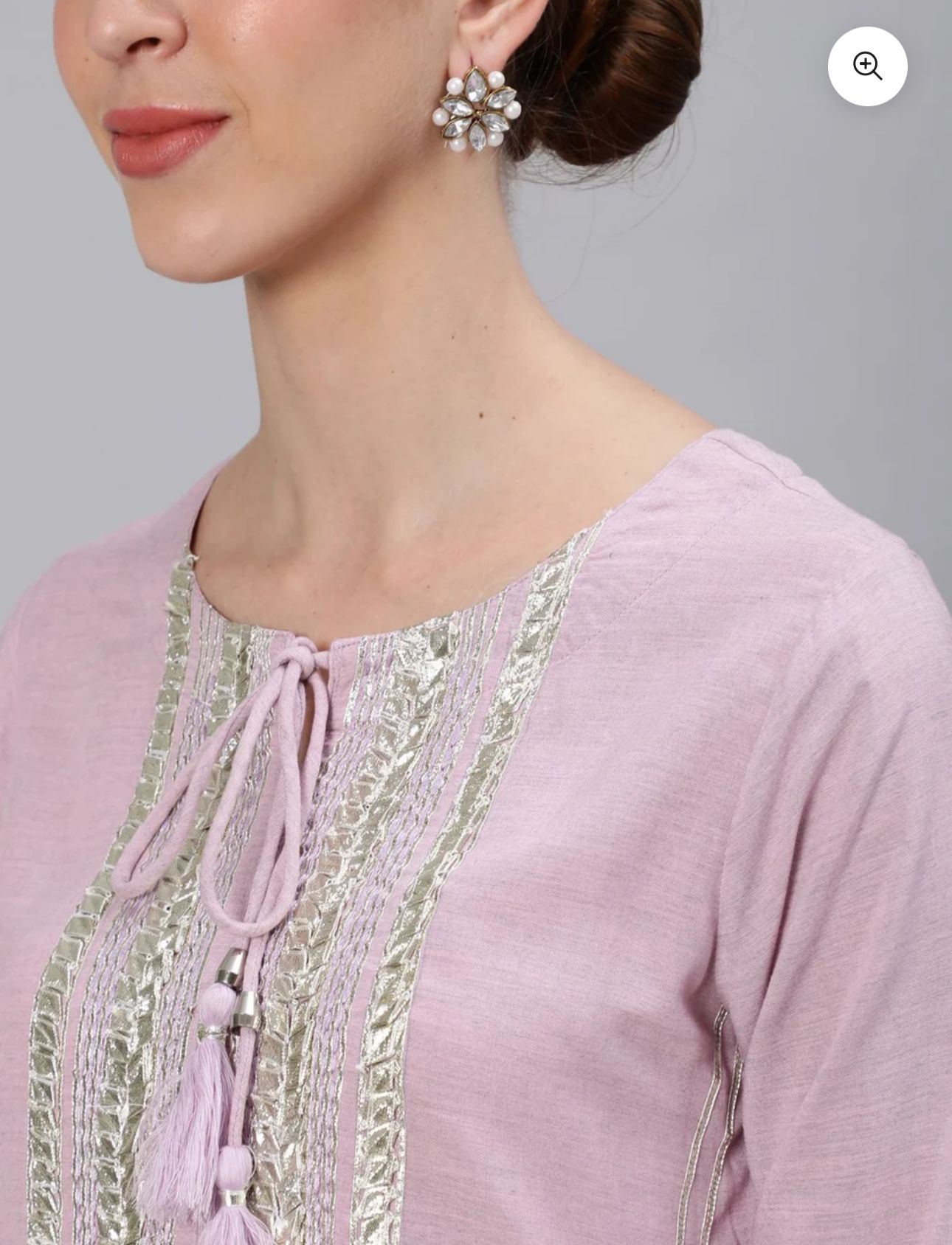 Women's  Gota Patti Embroidered A-Line Kurta Trouser Dupatta Set in Germany