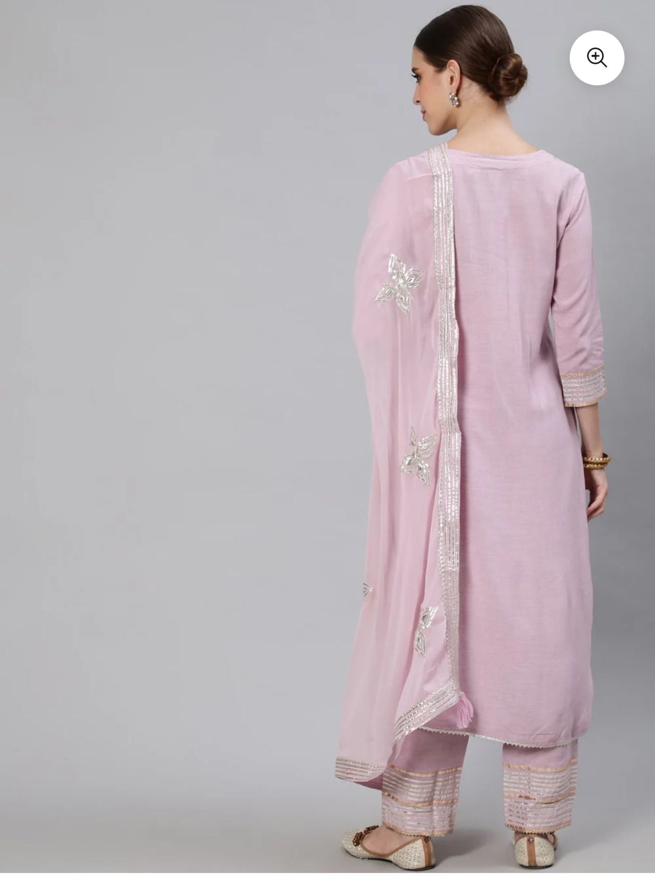 Women's  Gota Patti Embroidered A-Line Kurta Trouser Dupatta Set in Germany