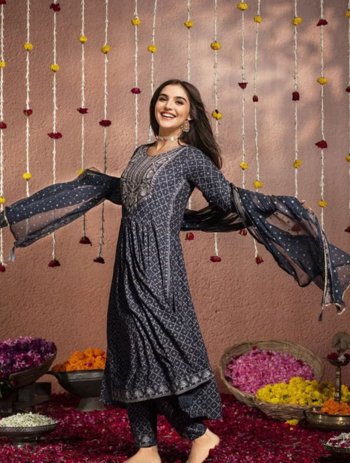 Women's Viscose Rayon Flared Fit Kurta Set in Berlin