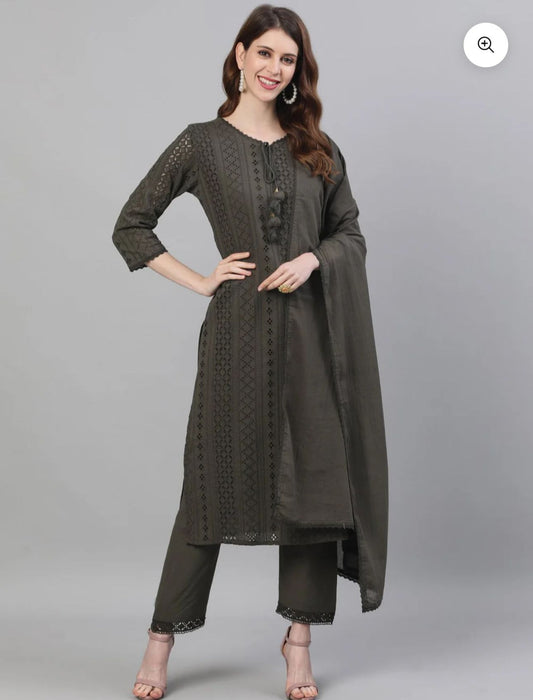 Self Design Kurta with Trousers & Dupatta in Germany