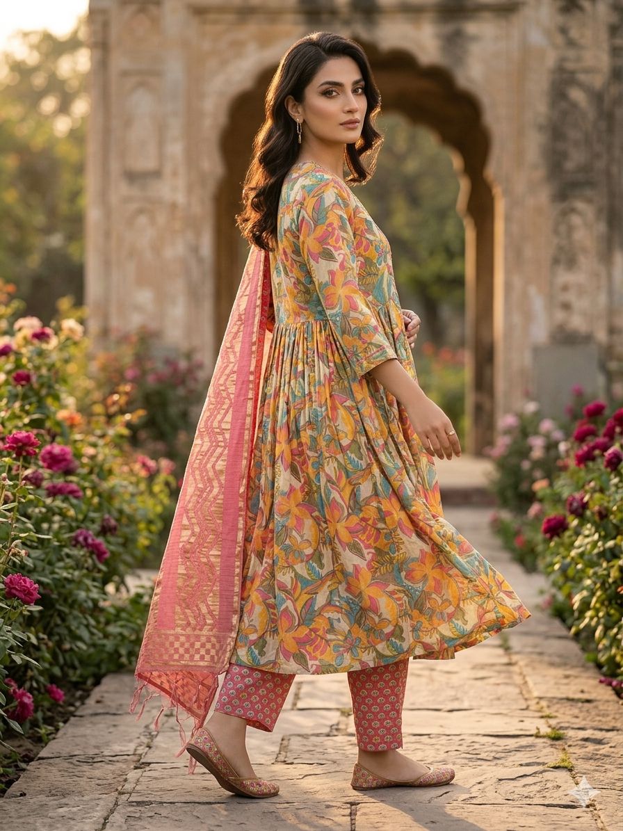 Multicolour suit  and bottom  Kurta Bottom Dupatta Set in Berlin