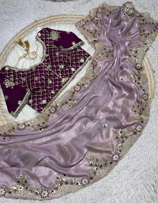 FENDY SARTIN SILK WITH BEAUTIFUL EMBROIDERY WORK SAREE IN BERLIN