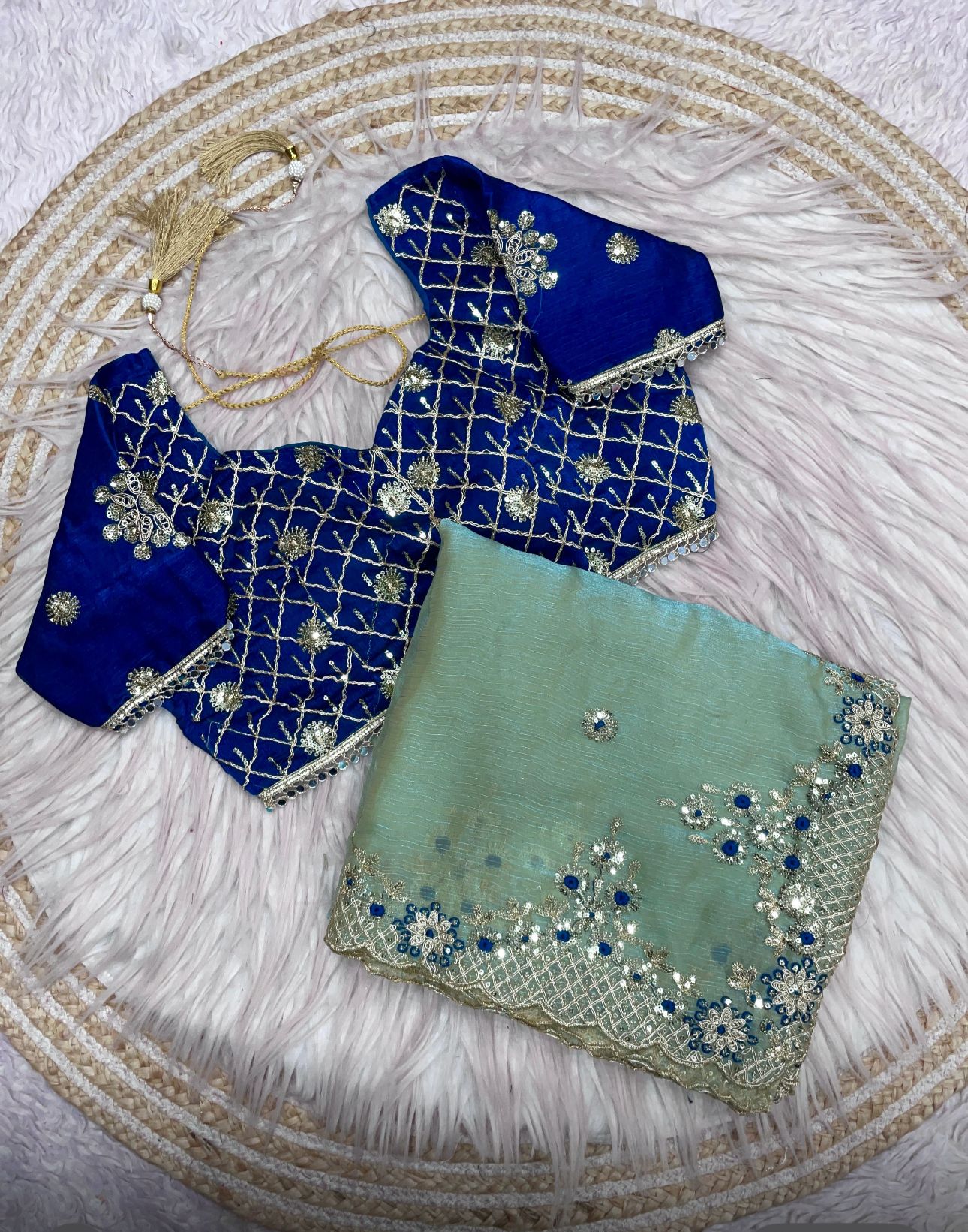 FENDY SARTIN SILK WITH BEAUTIFUL EMBROIDERY WORK SAREE IN MUNICH