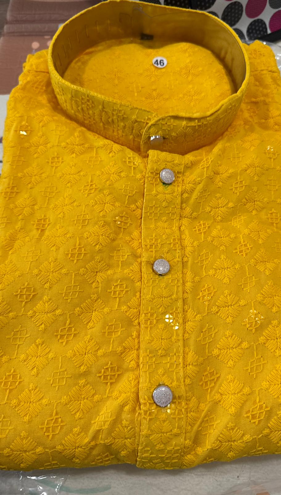 Embroidered Chikankari Kurta for Men In Germany