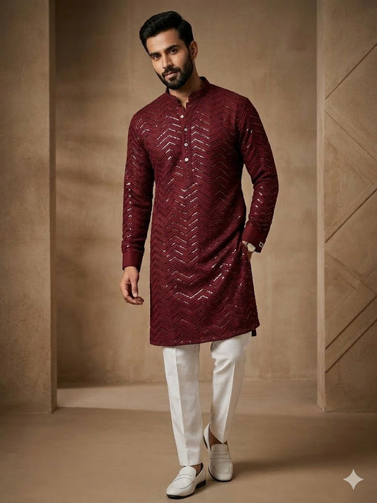 Embroidered Chikankari Kurta for Men In Berlin