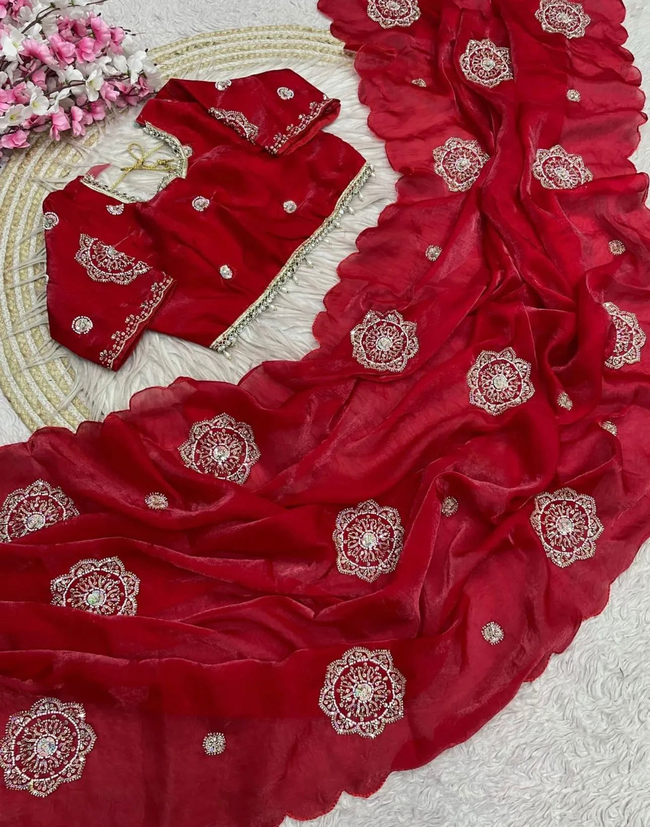 Bollywood Designer Fandy Satin Saree for Women | Festive & Party Wear in Germany