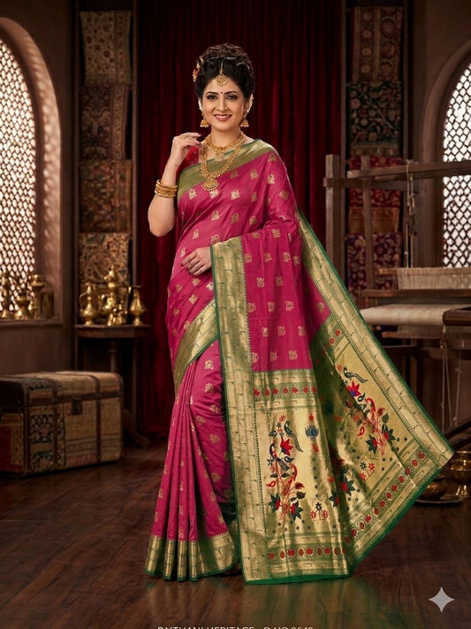 Pink Silk Saree unstitched blouse in Berlin
