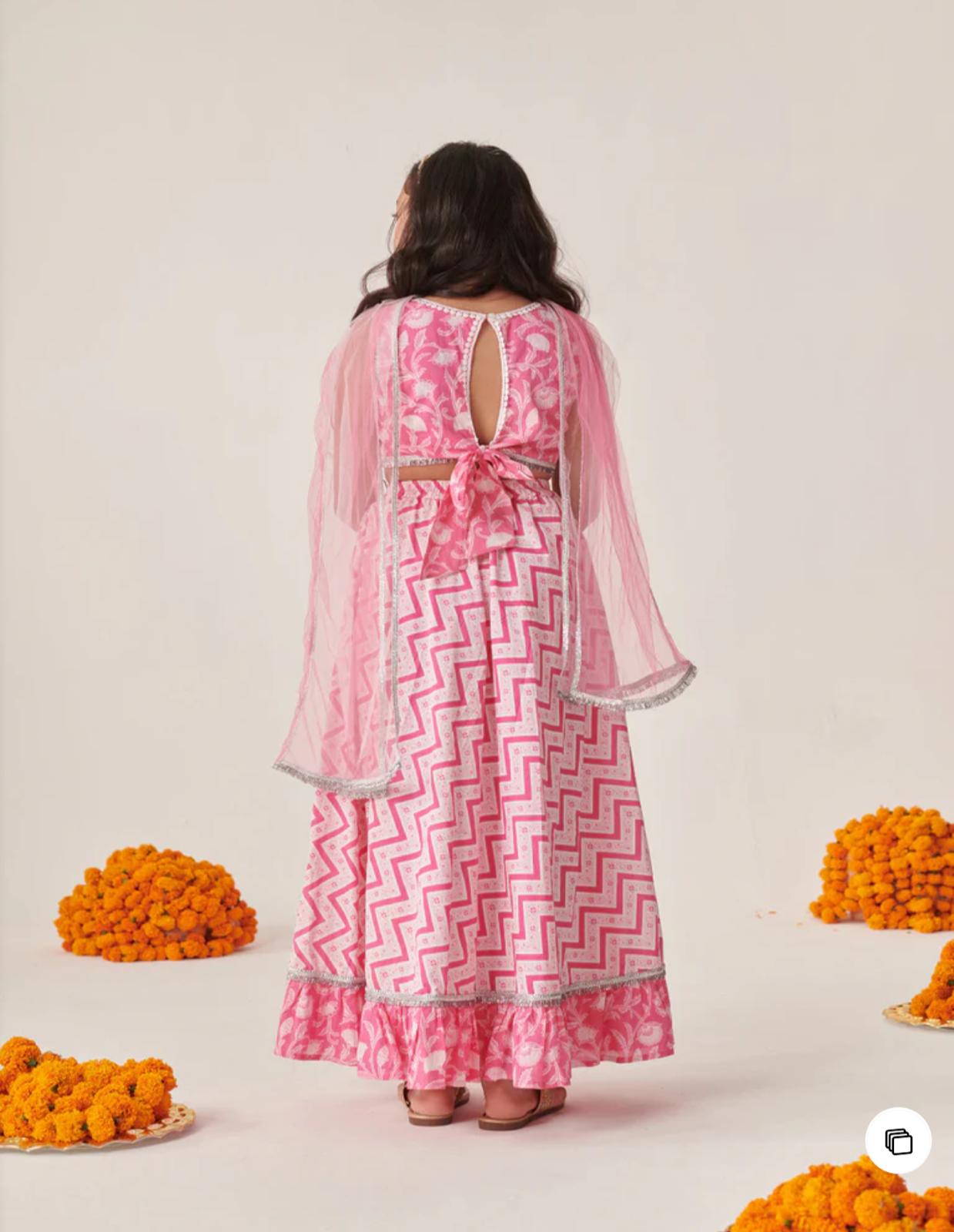 Girls Printed Ready To Wear Lehenga Blouse With Dupatta in Germany
