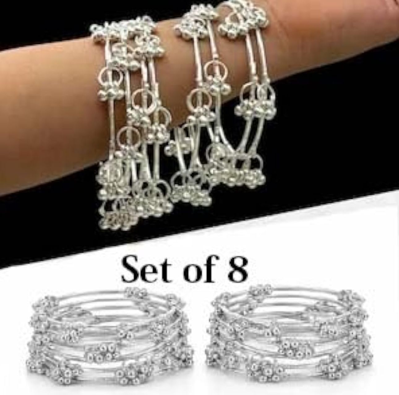 Silver Ghugharoo Bangles in Munich