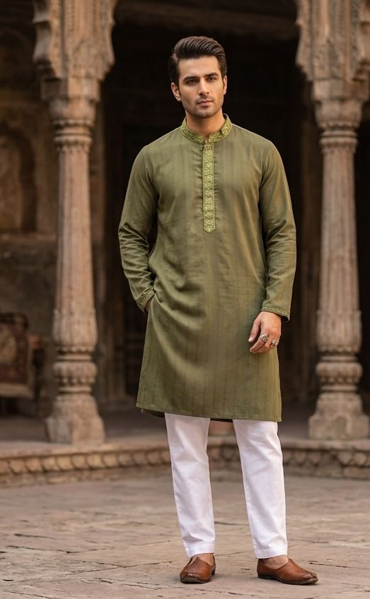 Mens Kurta Designer Magic Cotton Slub Kurta Payjama in Germany