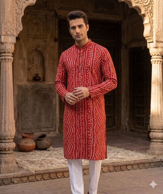 Men's ethnic printed kurta with Pajama in Berlin