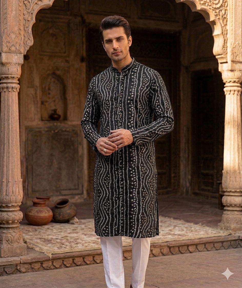 Men's ethnic printed kurta with Pajama in Berlin