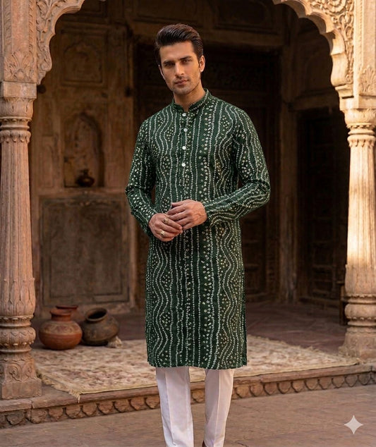 Men's ethnic printed kurta with Pajama in Berlin