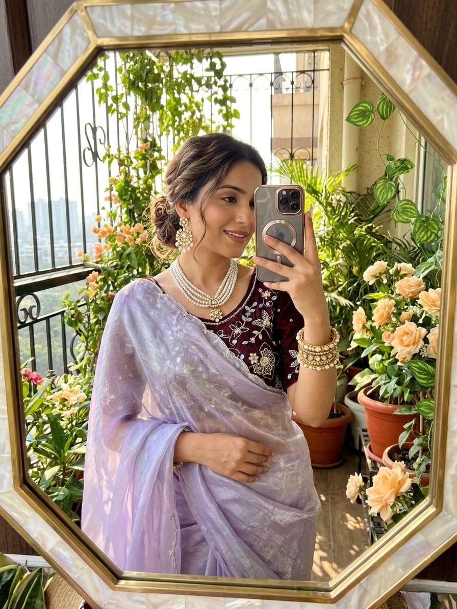 Lavender Unique Fendy saree in Berlin