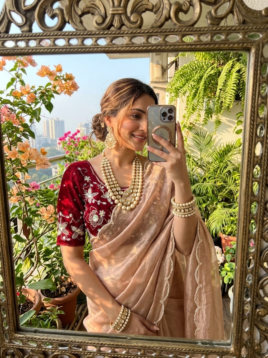 Dusty Pink Unique Fendy saree in Berlin