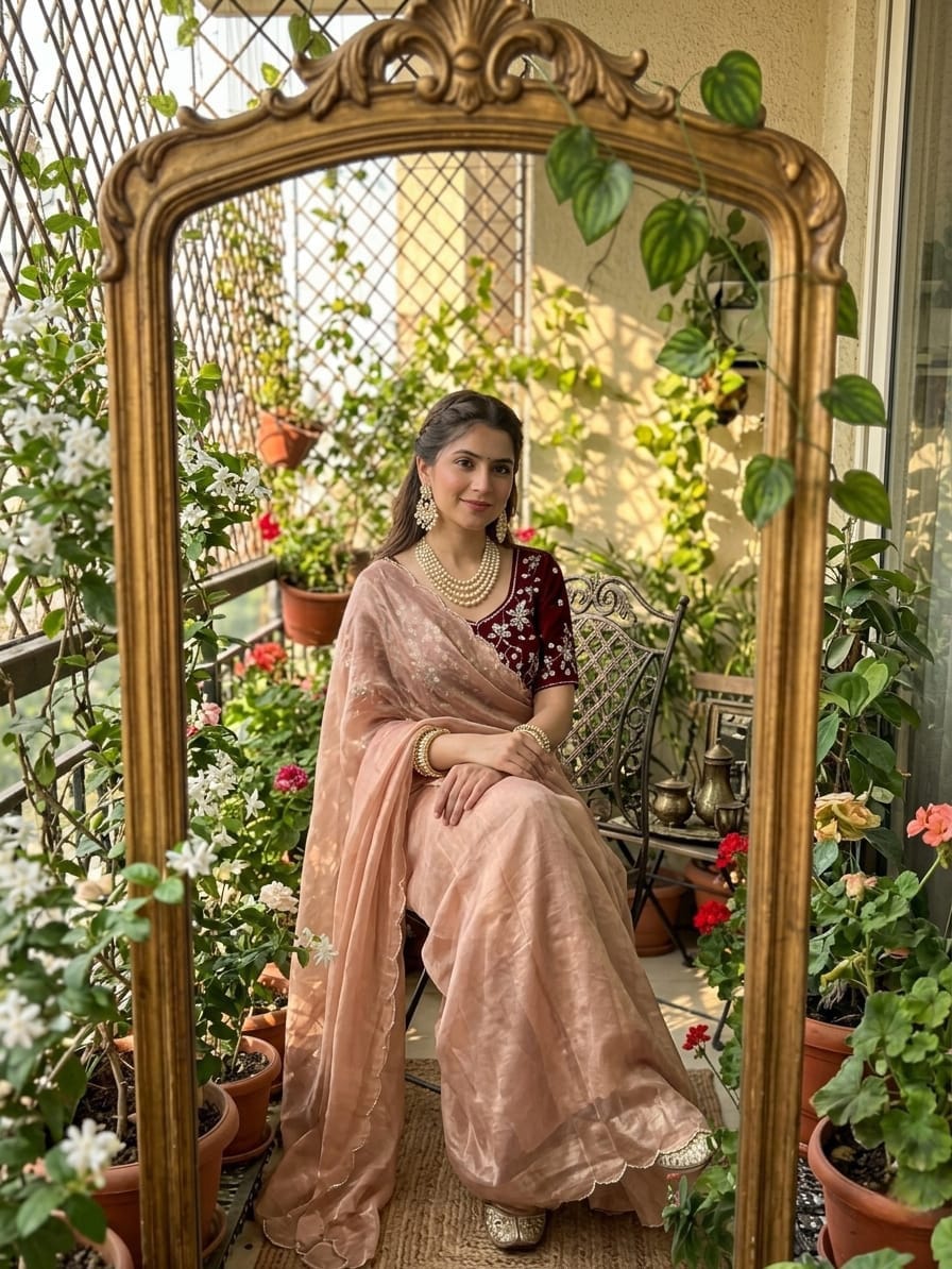 Dusty Pink Unique Fendy saree in Berlin