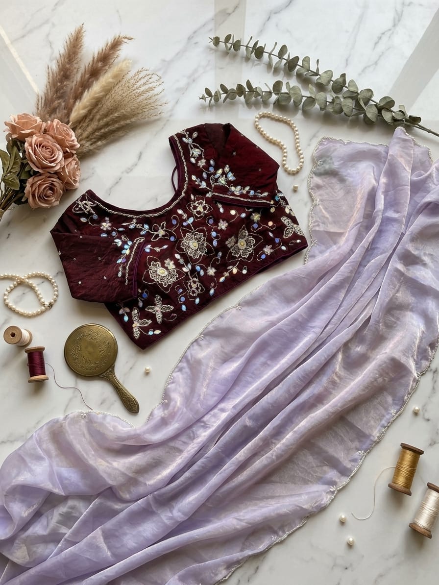 Lavender Unique Fendy saree in Berlin