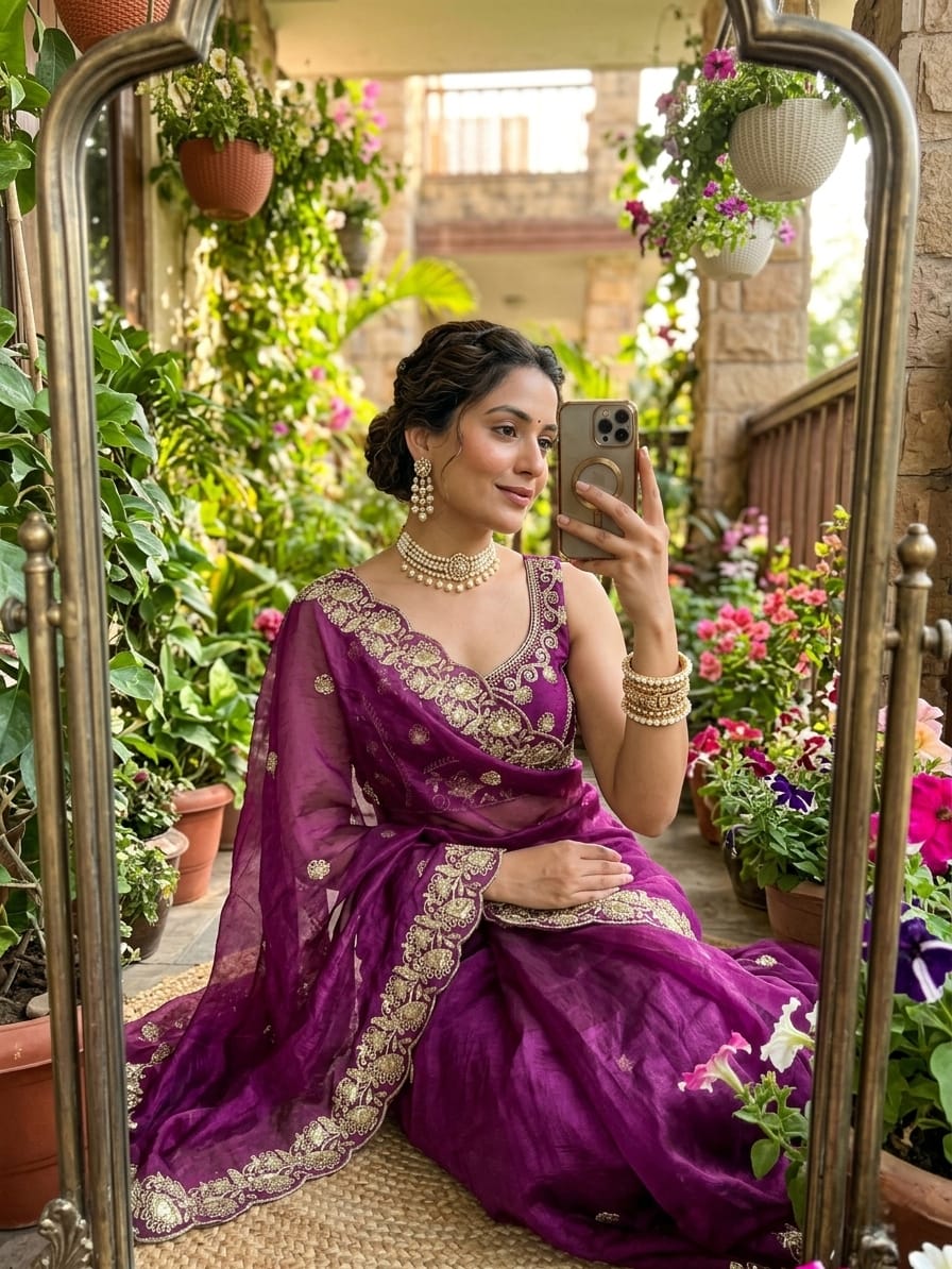 Violet Beautiful saree in Germany