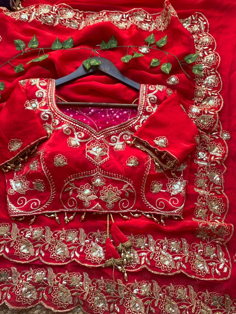 Red Beautiful saree in Germany