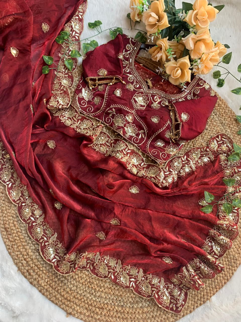 Maroon Beautiful saree in Germany