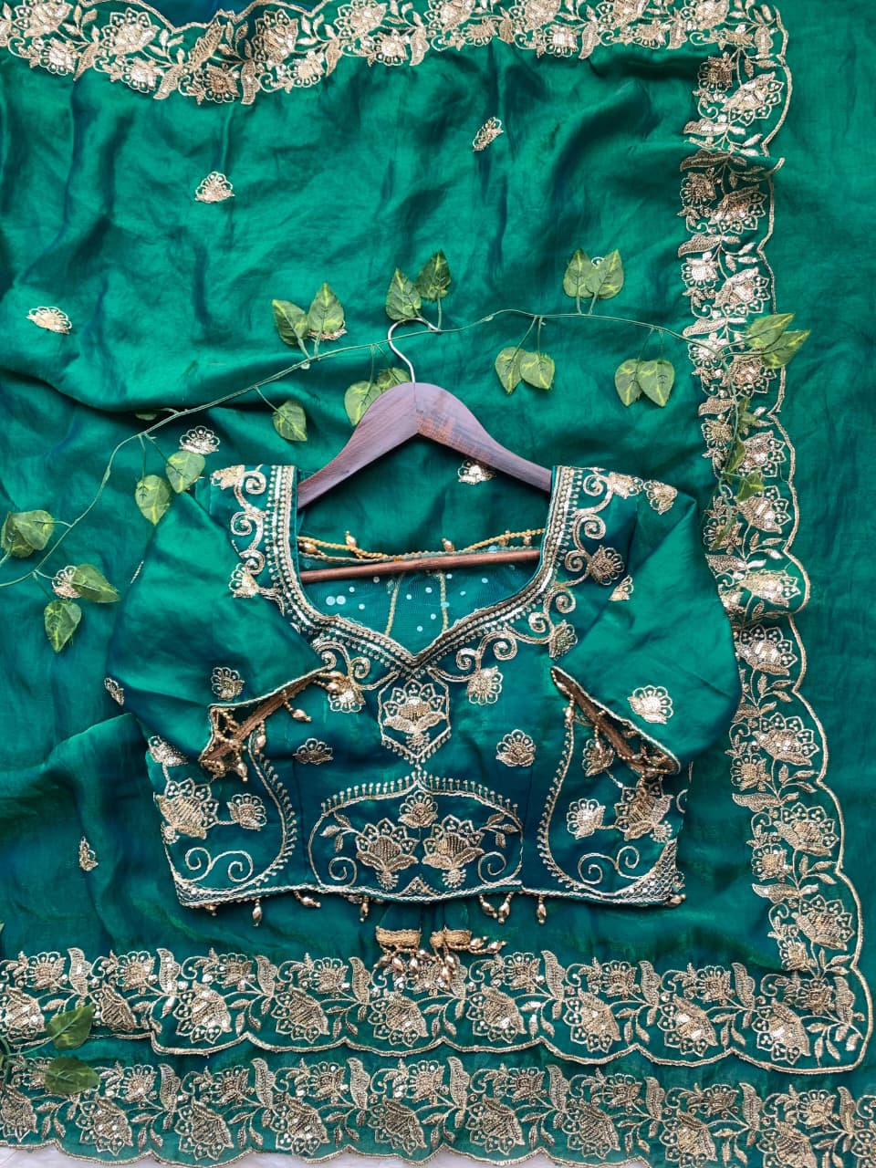 Emerald Green Beautiful saree in Germany