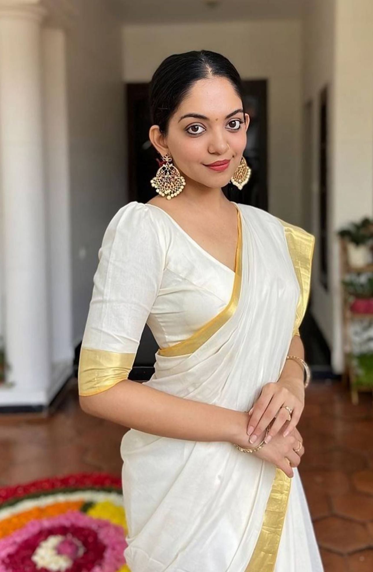 Beautiful Zari Saree in Germany(Onam Saree)