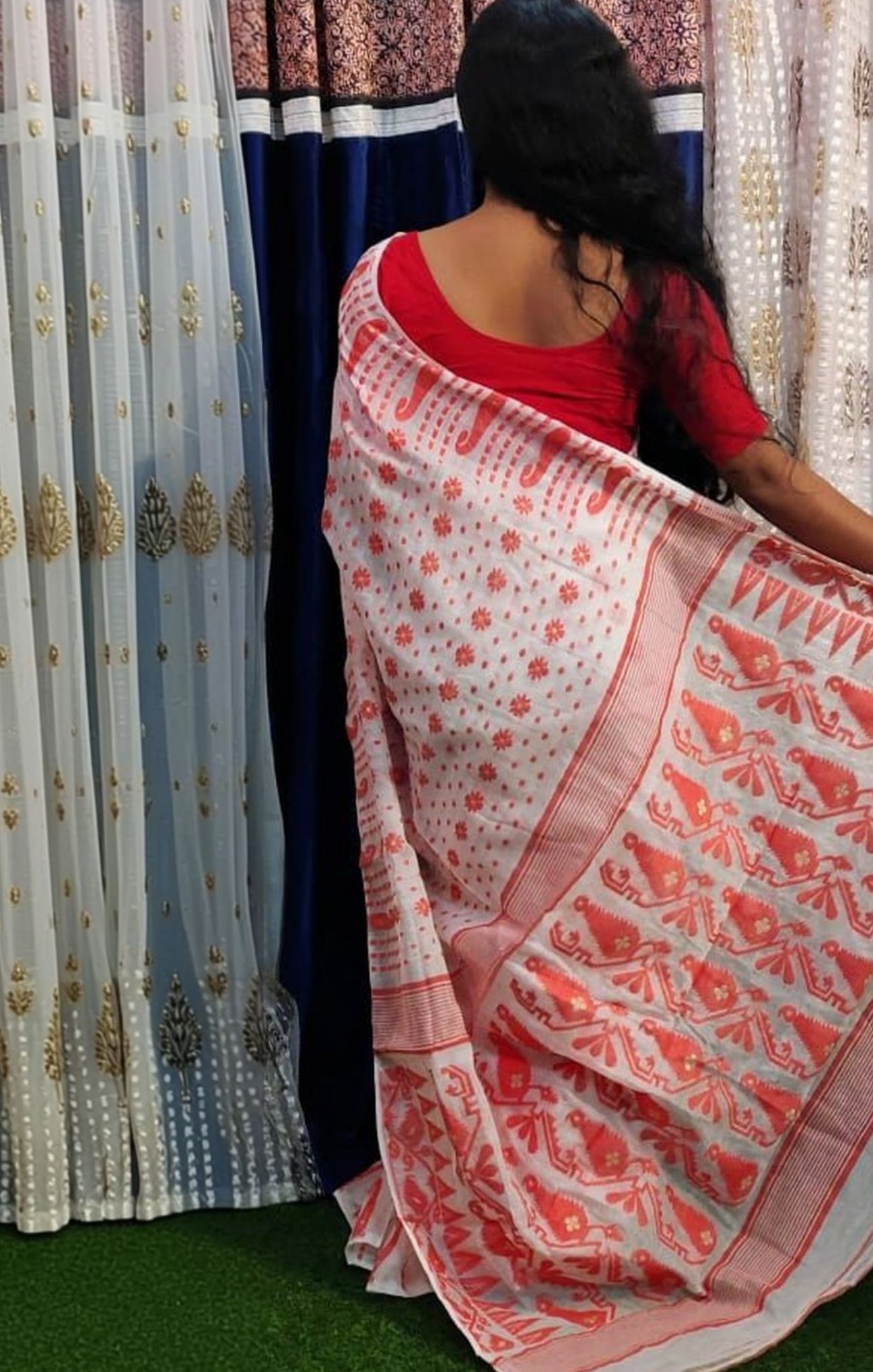 Ethnic Motifs Jamdani Saree in Berlin(Onam Saree)