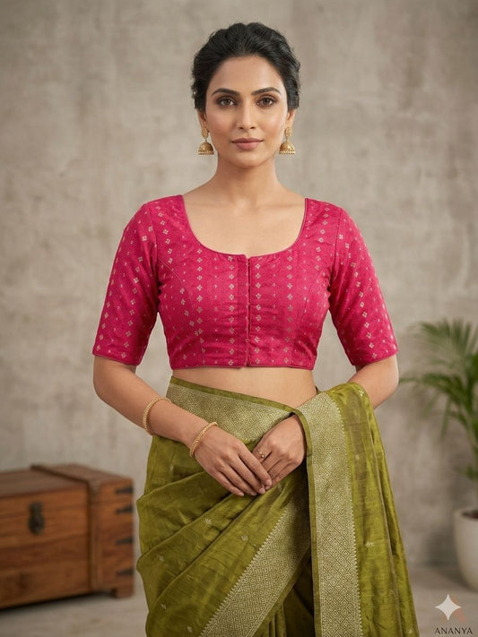Pink Woven Design Saree blouse in Germany