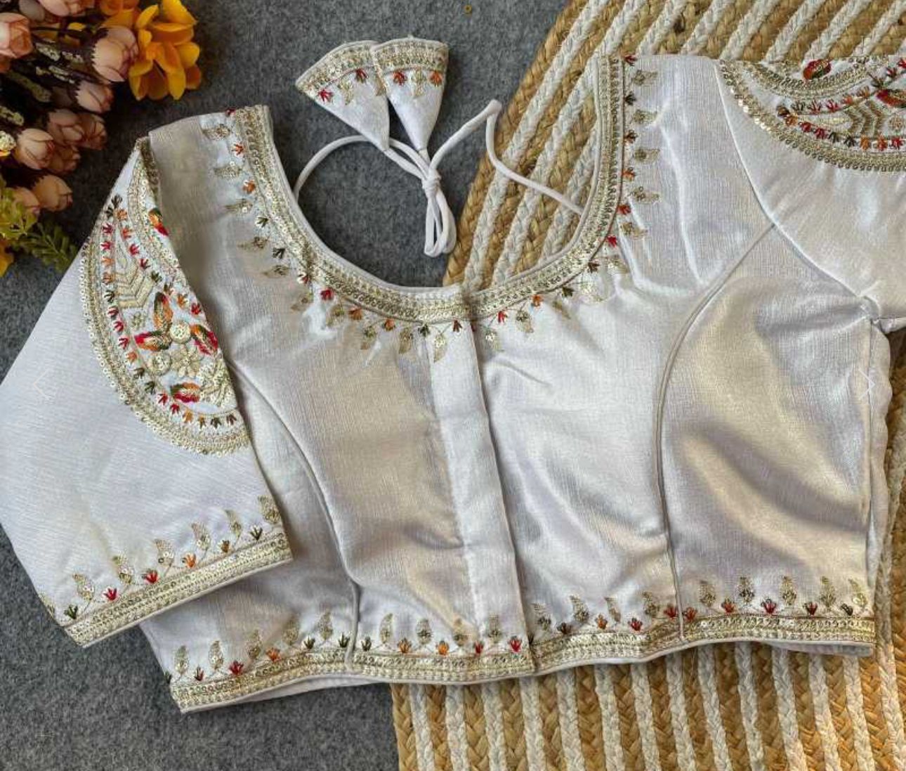 White Party wear heavy blouse in Berlin