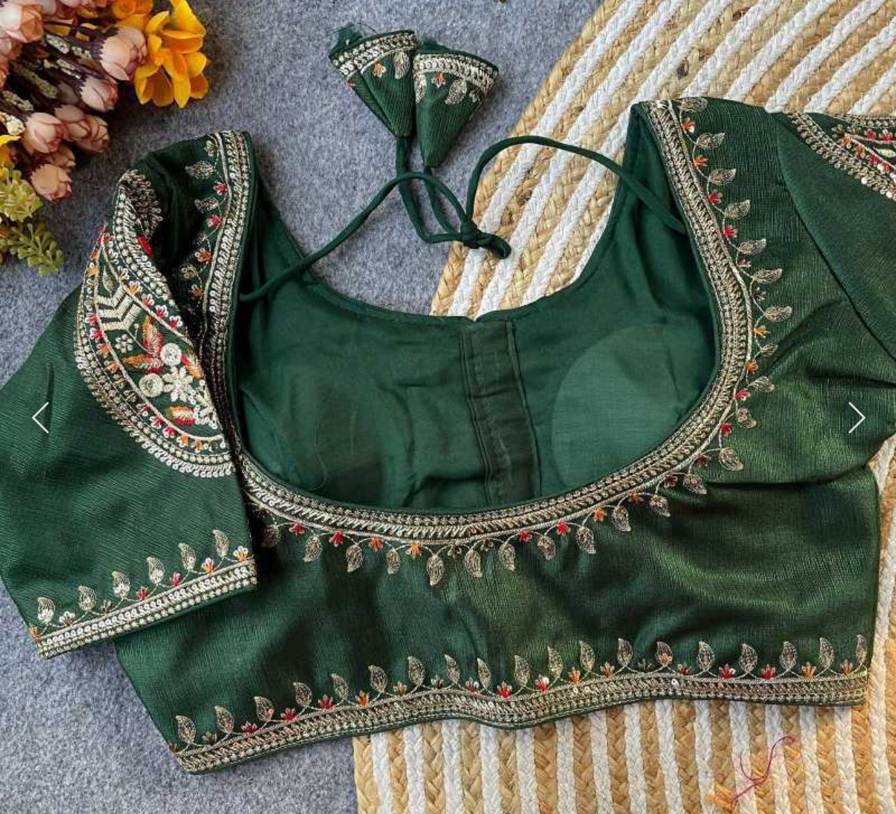 Dark Green Party wear heavy blouse in Berlin