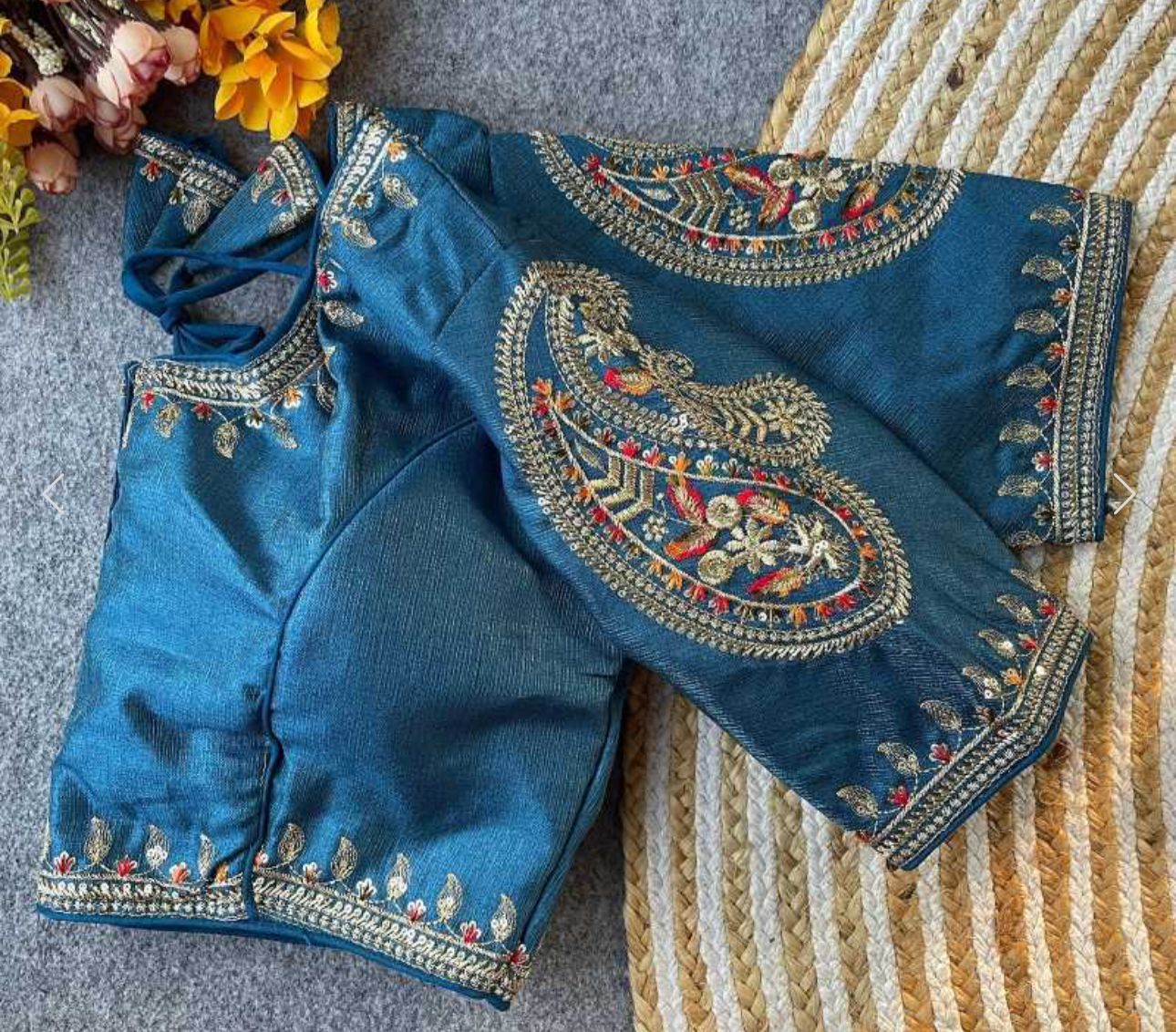 Blue Party wear heavy blouse in Berlin